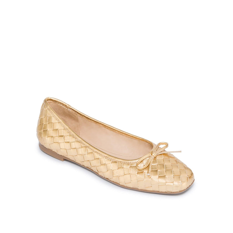 Bailarinas Bernardo Gwynn Woven Feminino Douradas | MYL6854XT