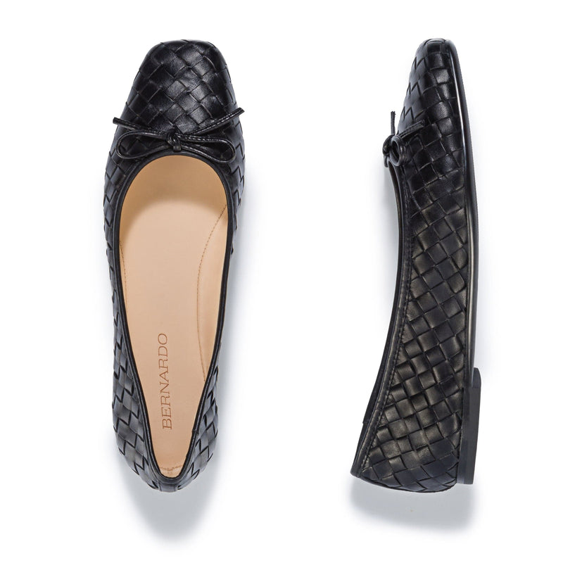 Bailarinas Bernardo Gwynn Woven Feminino Pretas | AWQ5869UG
