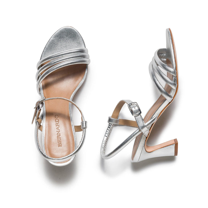 Sandalias de Salto Bernardo Noor Feminino Prateadas | DFL174WP