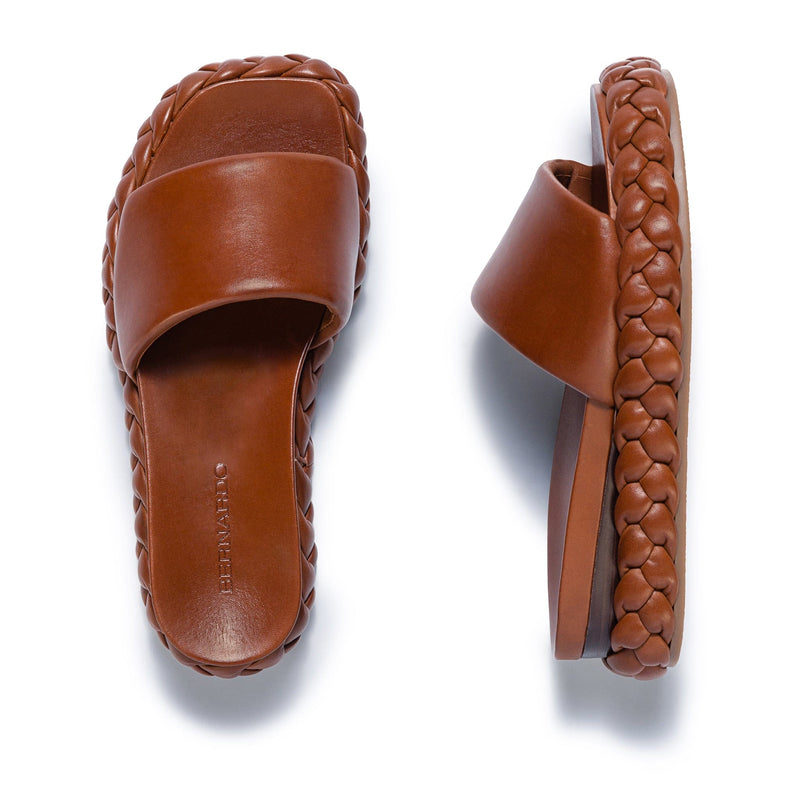 Sandálias Deslizantes Bernardo Charleston Braided Feminino Chocolate | QYH2553YT