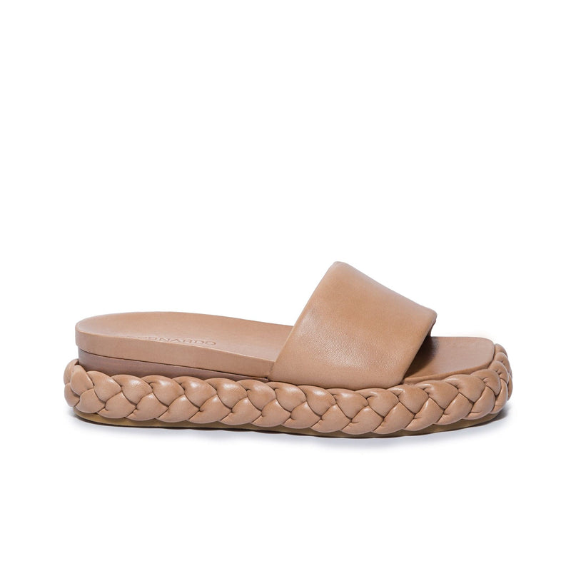 Sandálias Deslizantes Bernardo Charleston Braided Feminino Marrom | ZAH9359IK