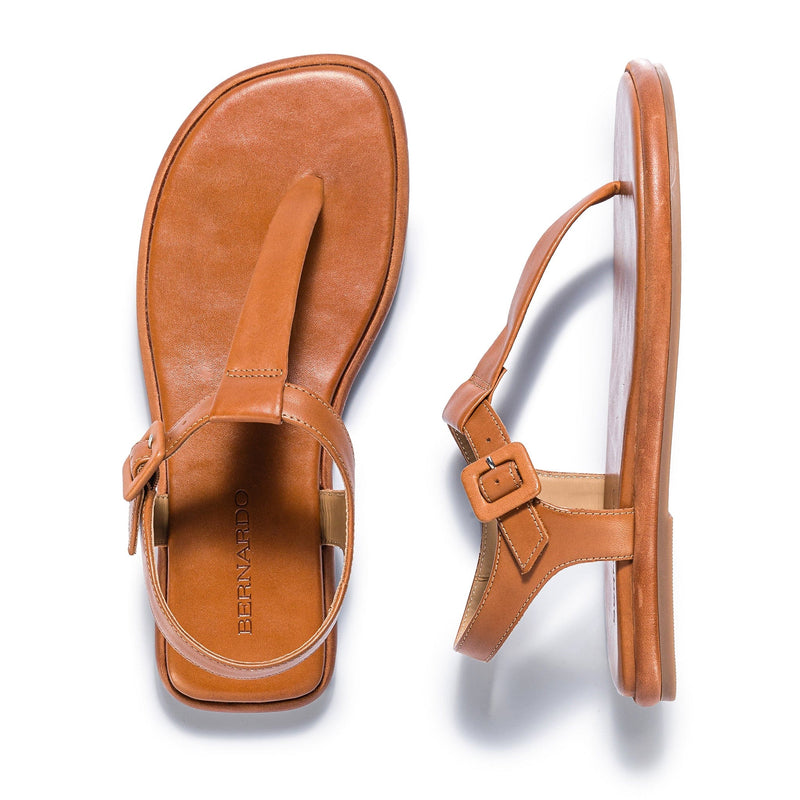 Sandálias Planas Bernardo Tucson T-Strap Feminino Marrom Escuro | DBO9197SF