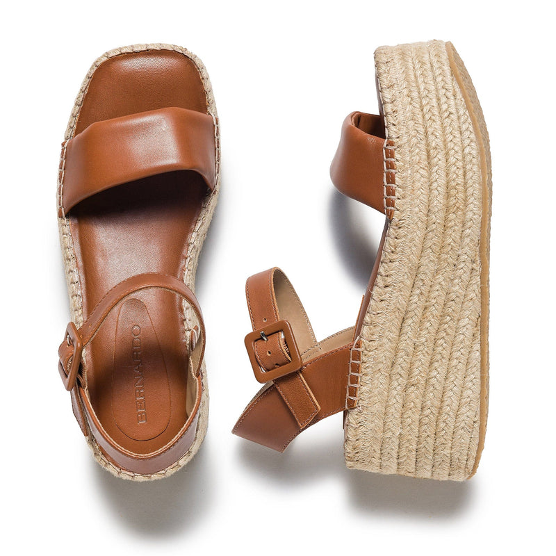 Sandálias Plataforma Bernardo Mallorca Espadrille Feminino Marrom Escuro | CIR8542PM